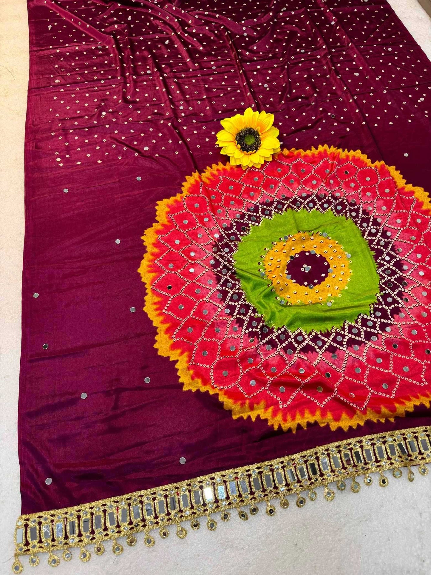 Gajji Silk Ajrakh Saree