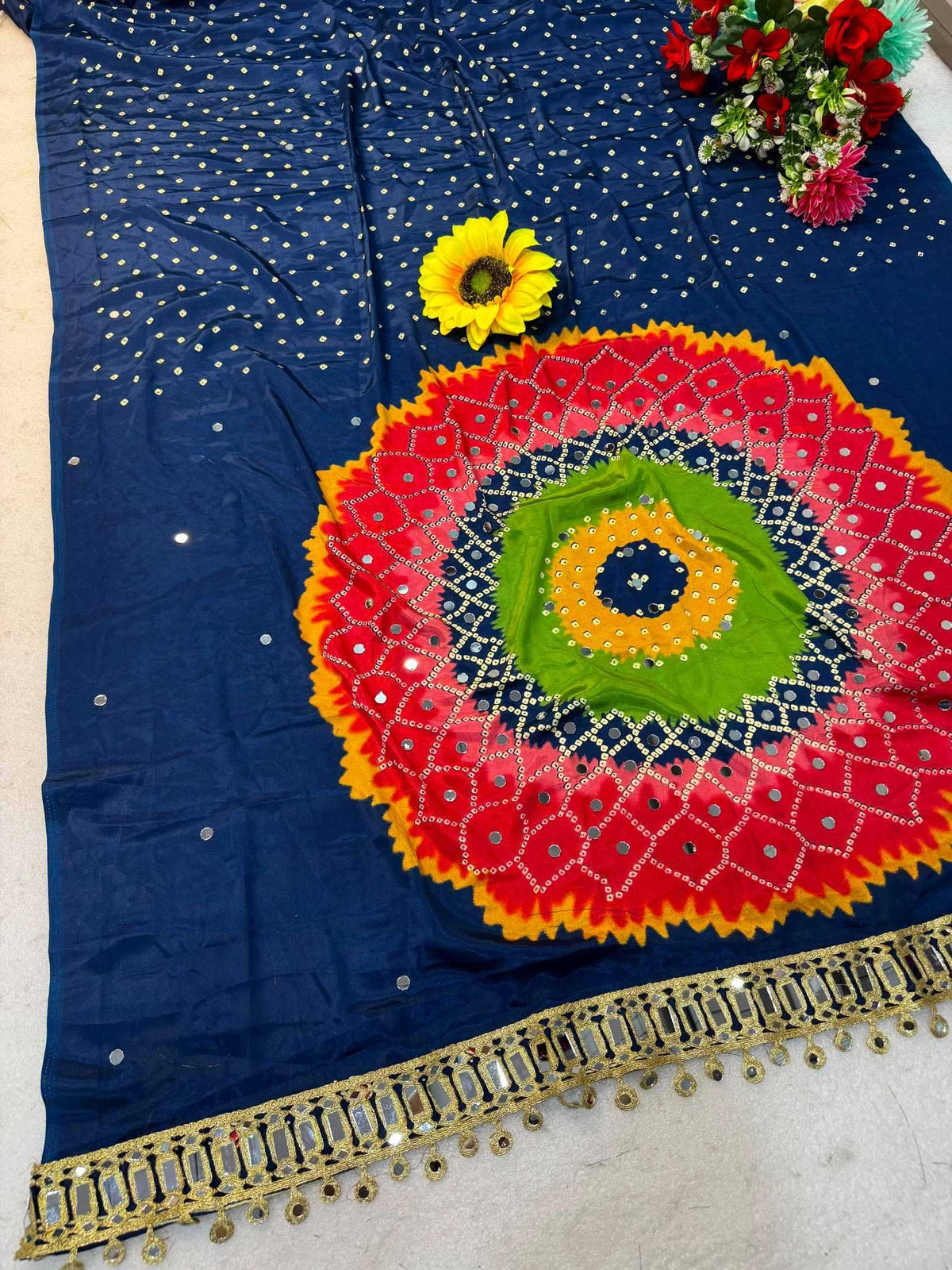 Gajji Silk Ajrakh Saree