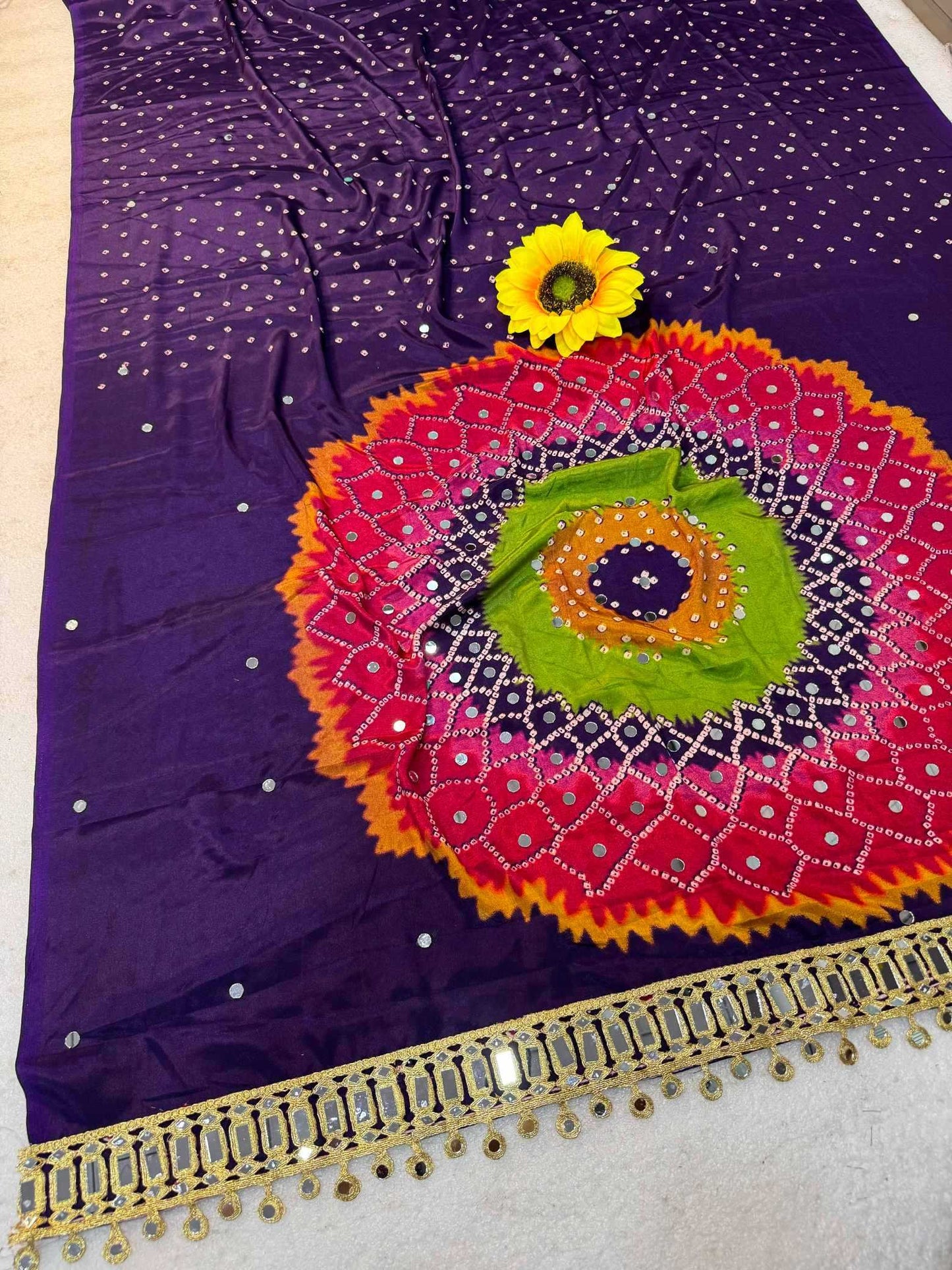 Gajji Silk Ajrakh Saree