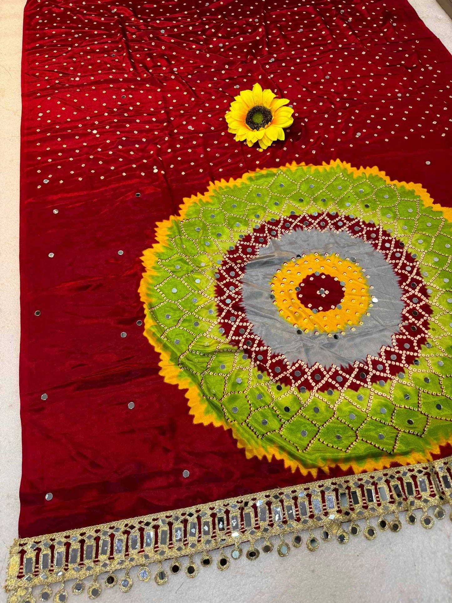 Gajji Silk Ajrakh Saree