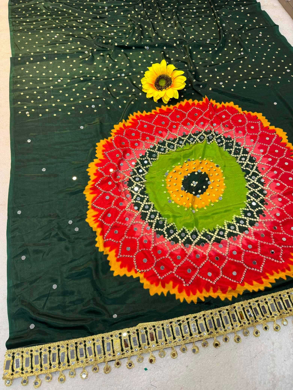 Gajji Silk Ajrakh Saree