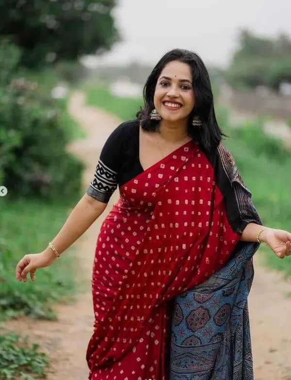 Gajji Silk Ajrakh Saree
