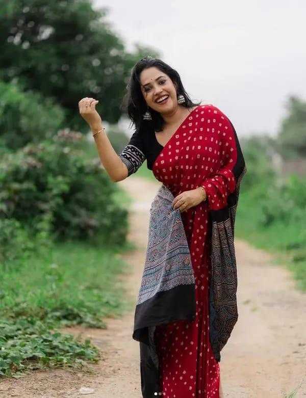 Gajji Silk Ajrakh Saree