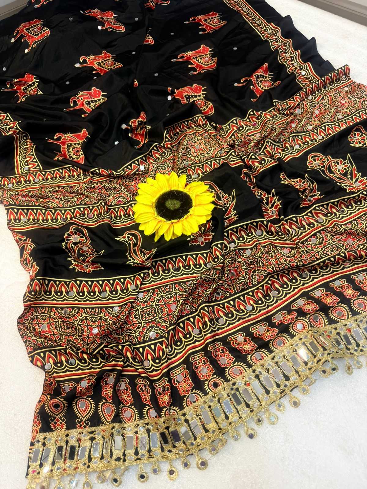 Gajji Silk Ajrakh Saree