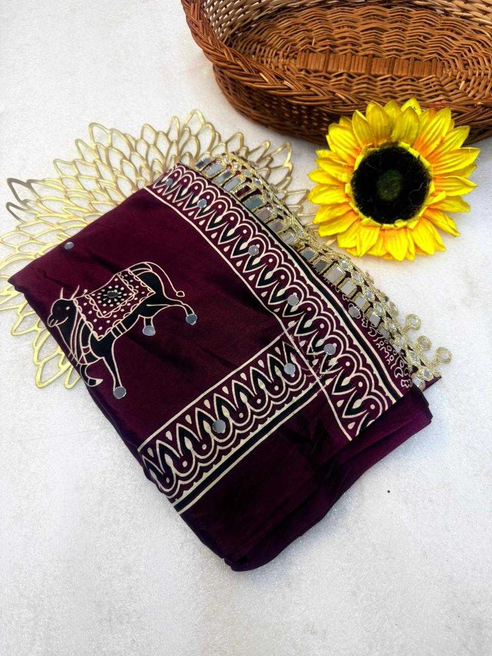 Gajji Silk Ajrakh Saree