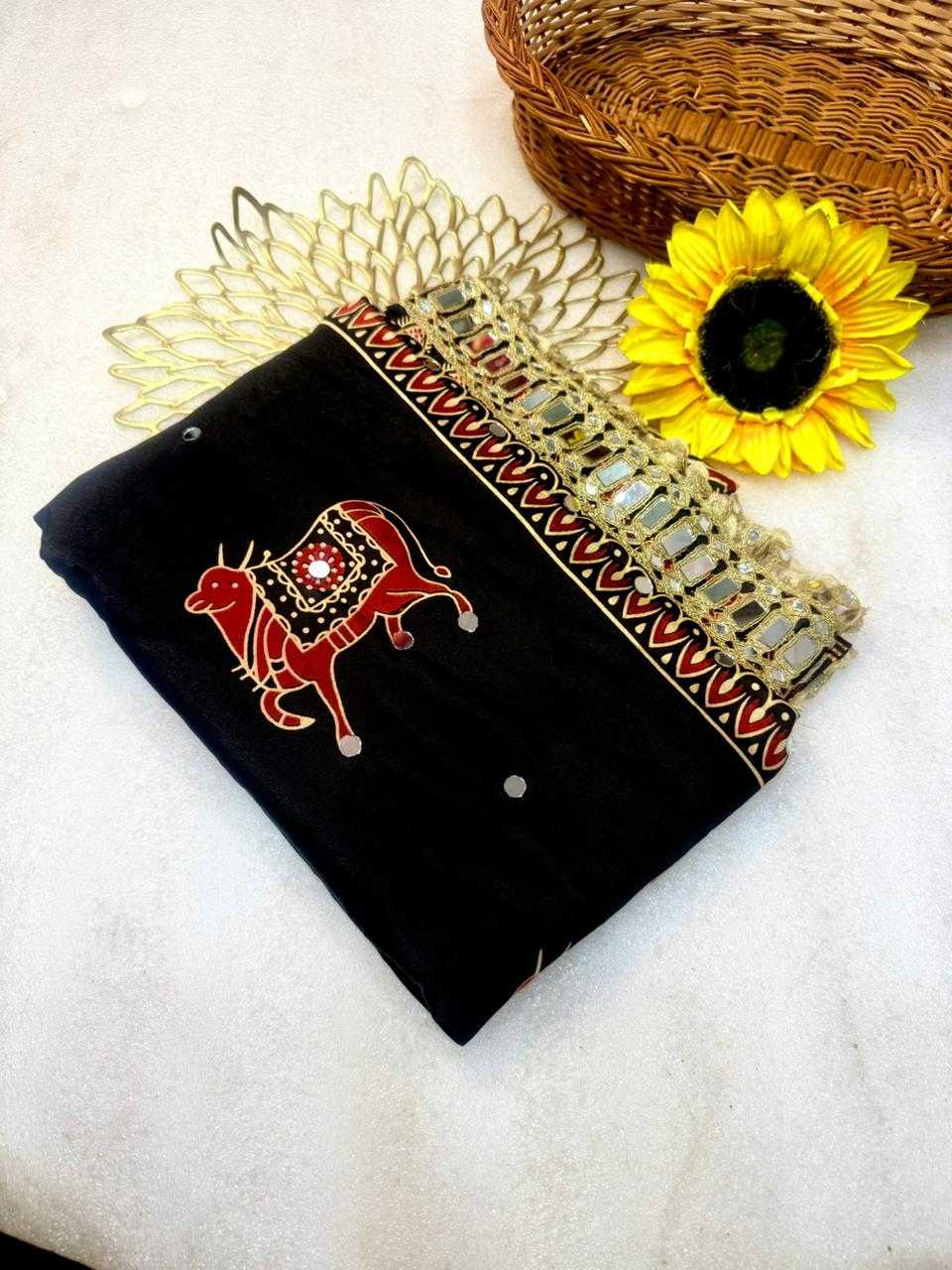 Gajji Silk Ajrakh Saree