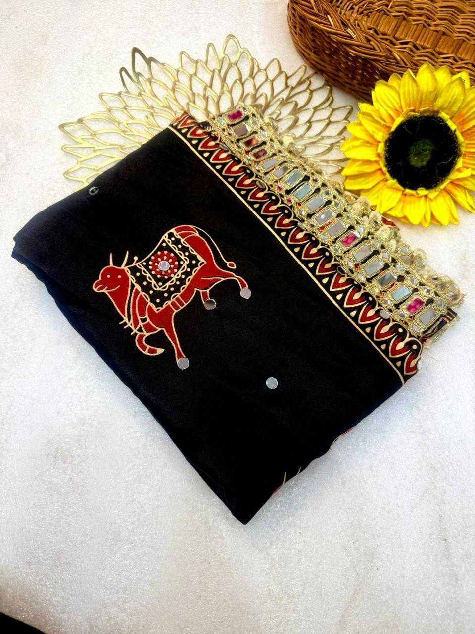 Gajji Silk Ajrakh Saree
