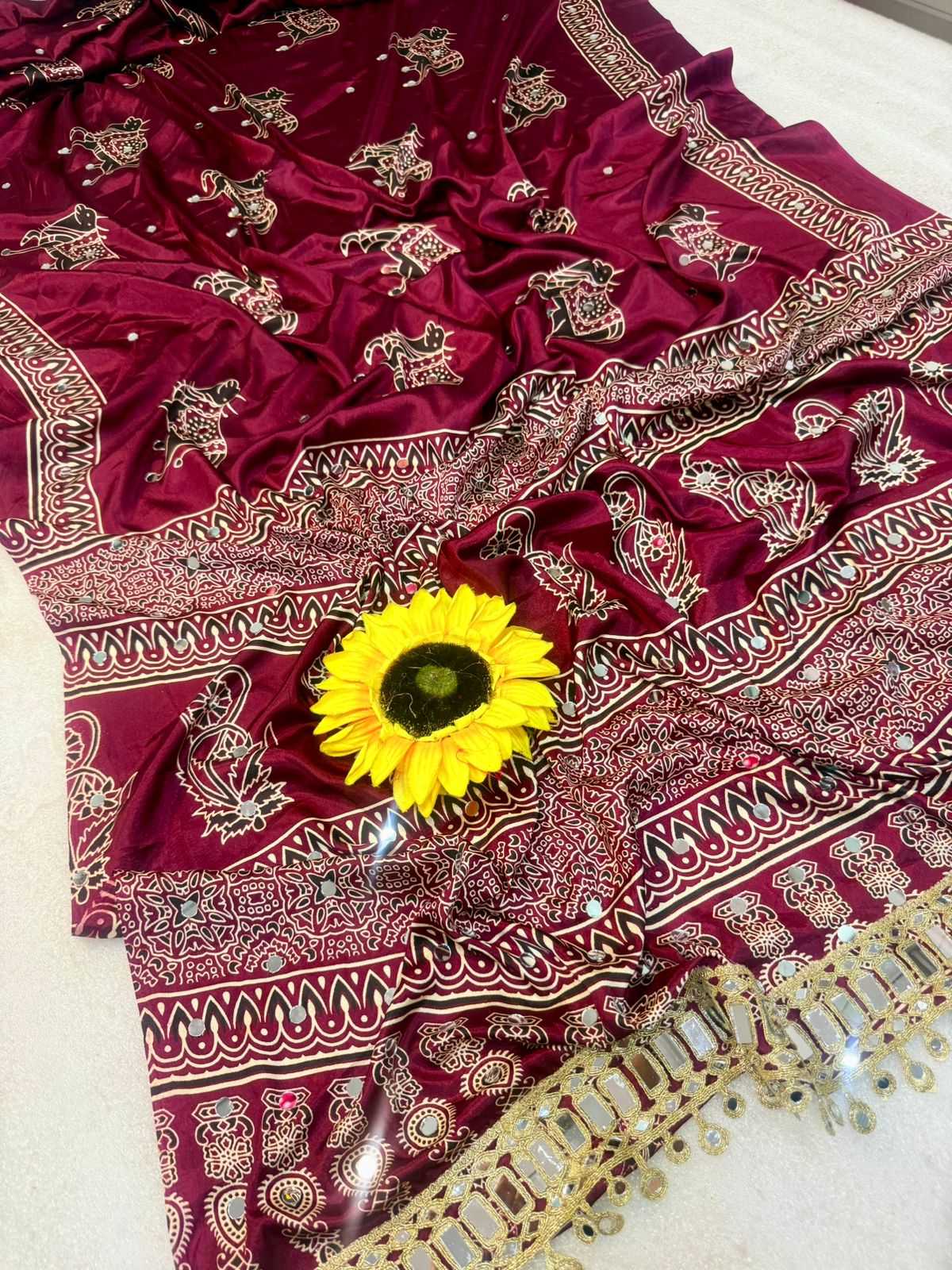 Gajji Silk Ajrakh Saree