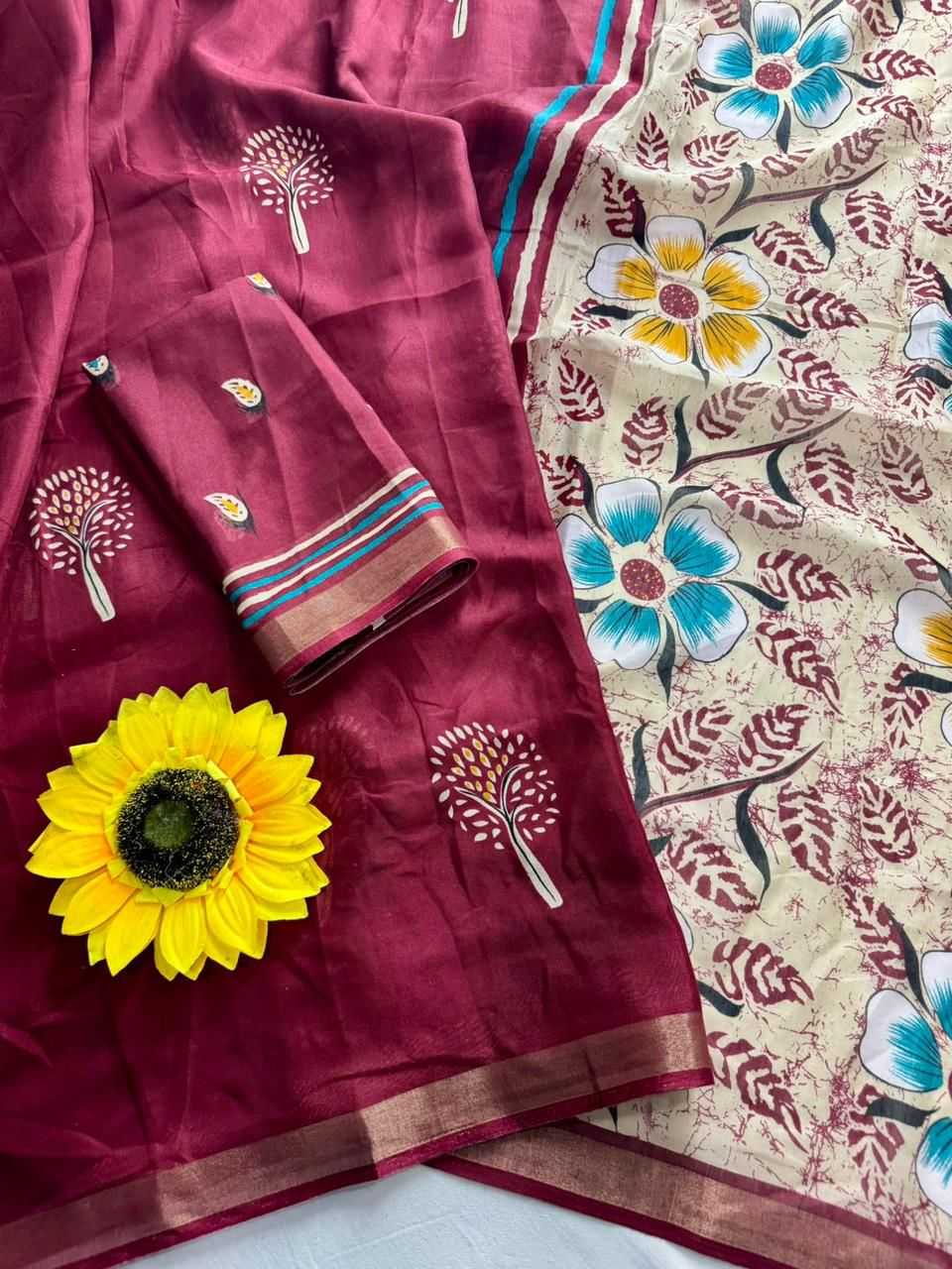 Soft Cotton Silk Fancy Saree