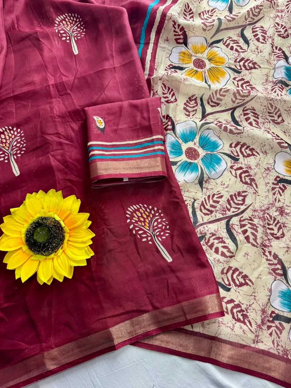 Soft Cotton Silk Fancy Saree
