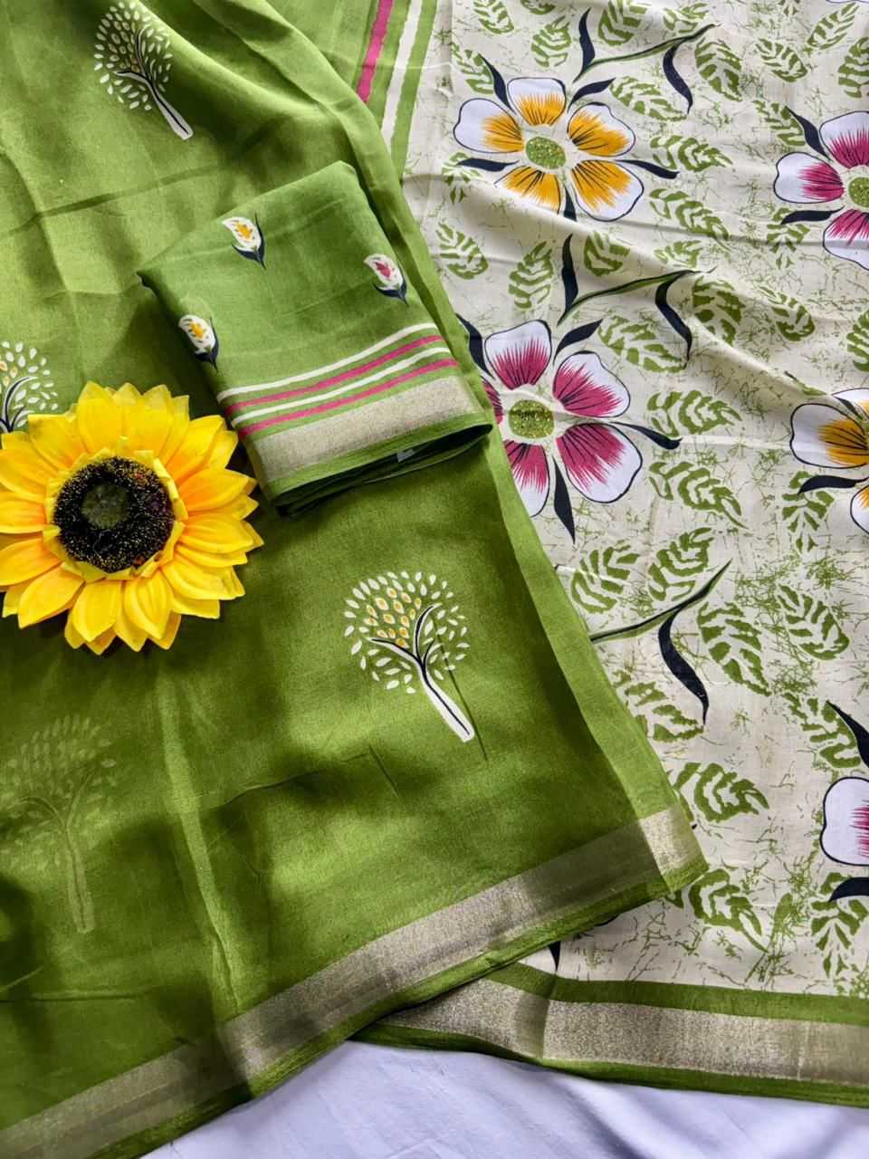 Soft Cotton Silk Fancy Saree