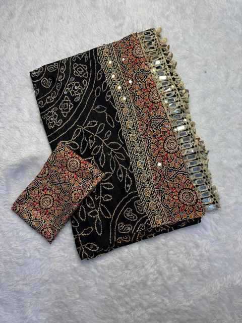 Gajji Silk Ajrakh Saree