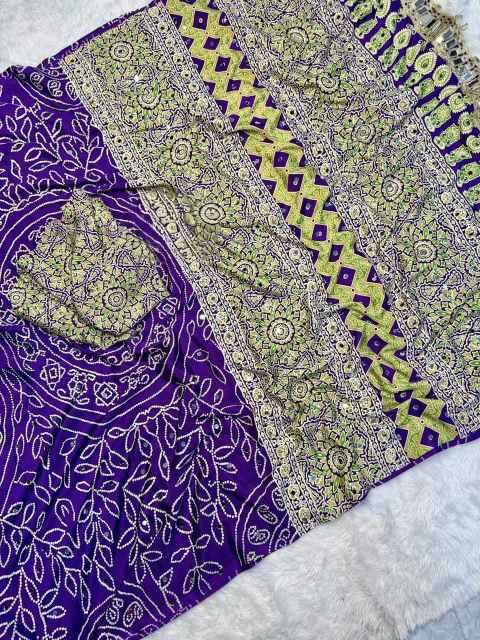 Gajji Silk Ajrakh Saree