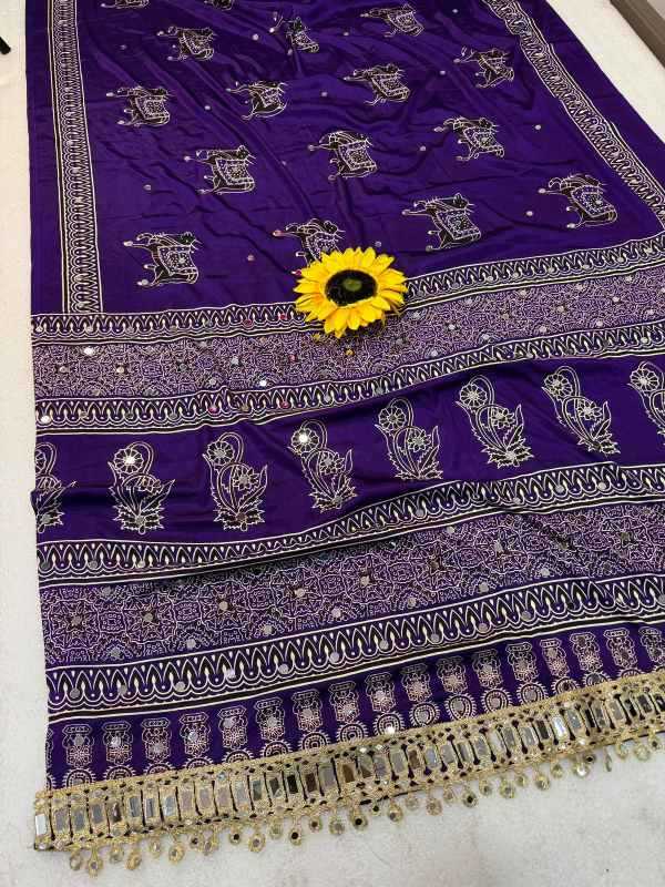 Gajji Silk Ajrakh Saree