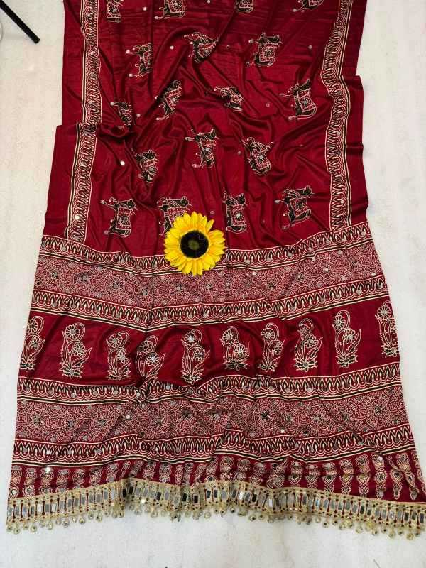 Gajji Silk Ajrakh Saree