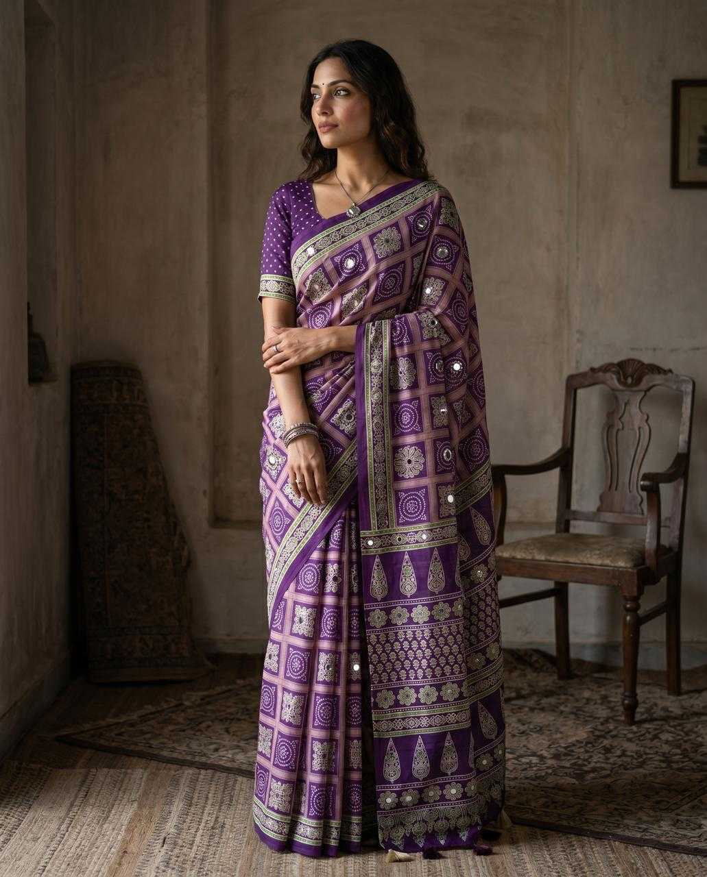 Satin Printed Saree