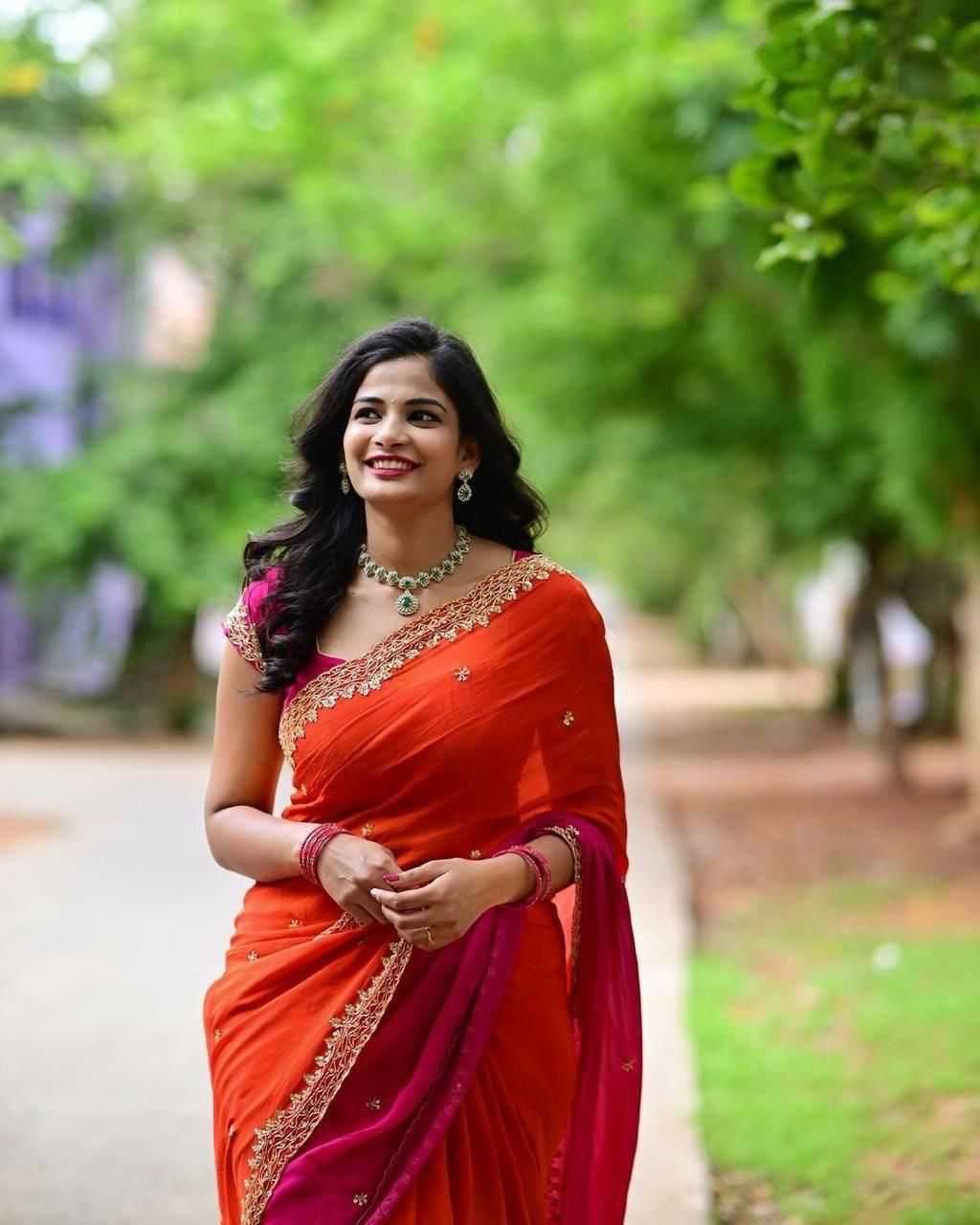 Chinon Work Saree