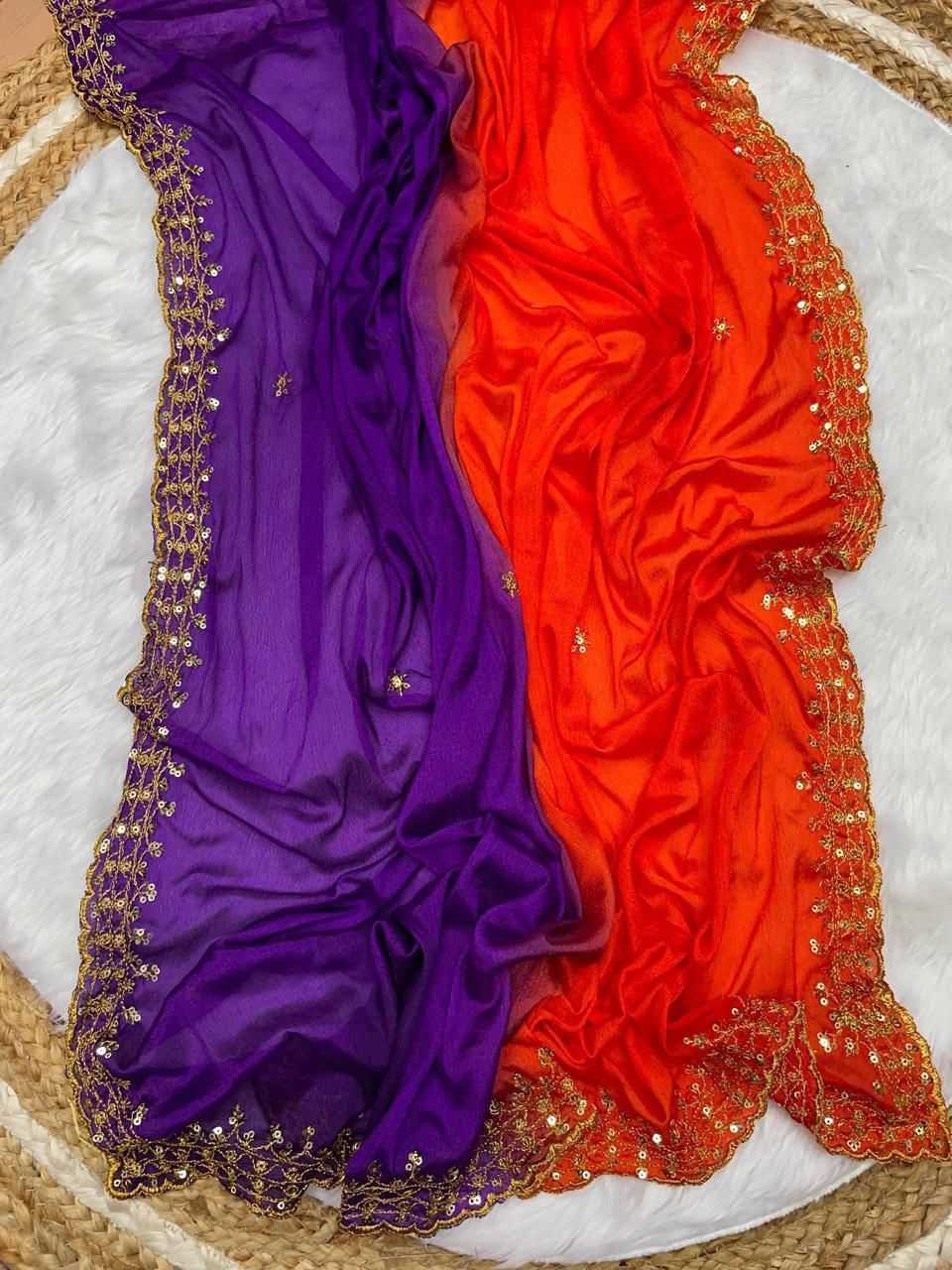 Chinon Work Saree