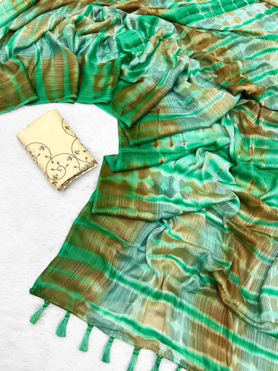 Chiffon Printed Silk Saree