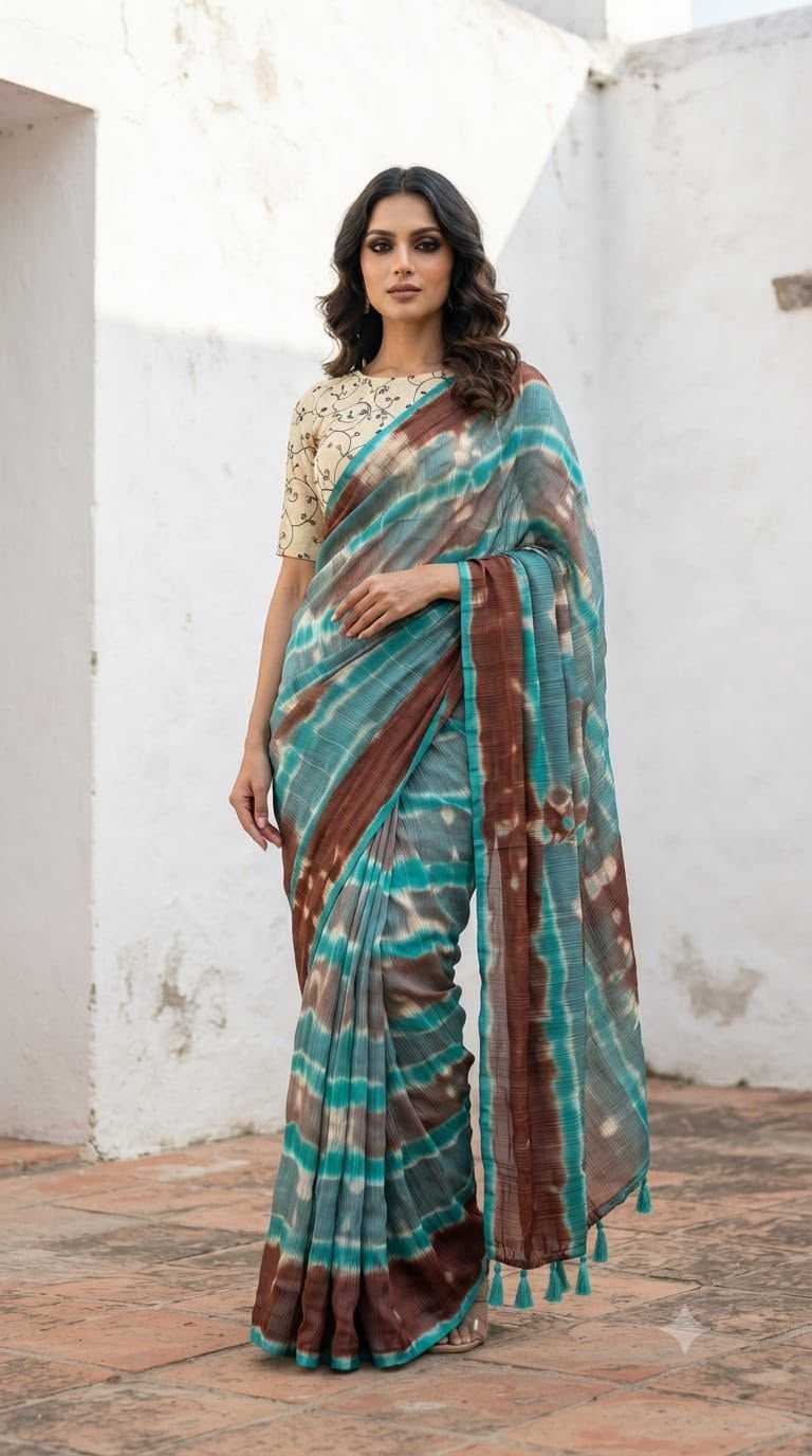 Chiffon Printed Silk Saree