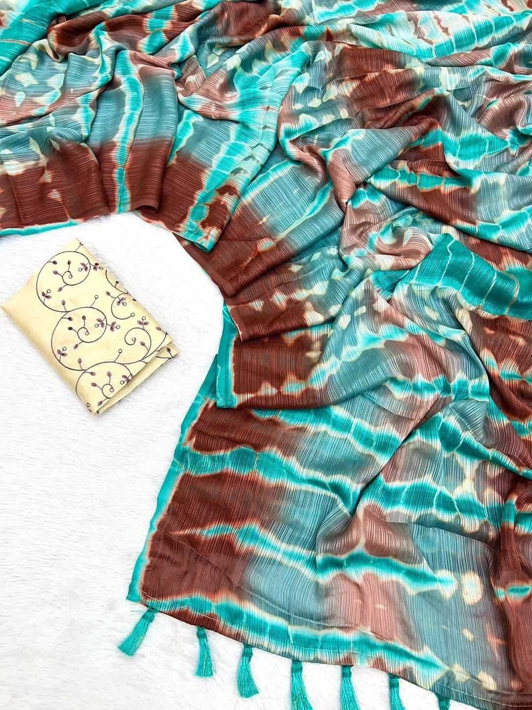 Chiffon Printed Silk Saree