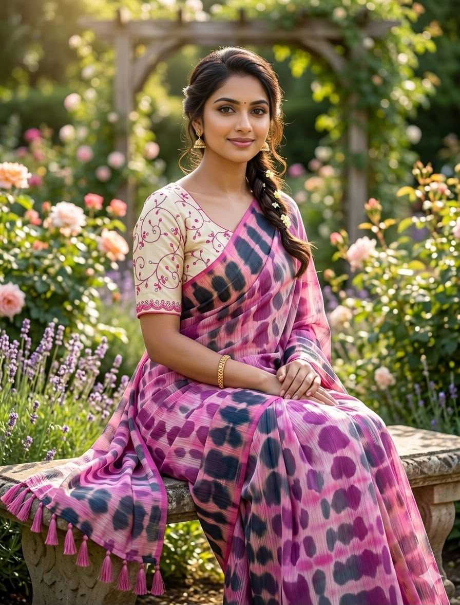 Chiffon Printed Silk Saree
