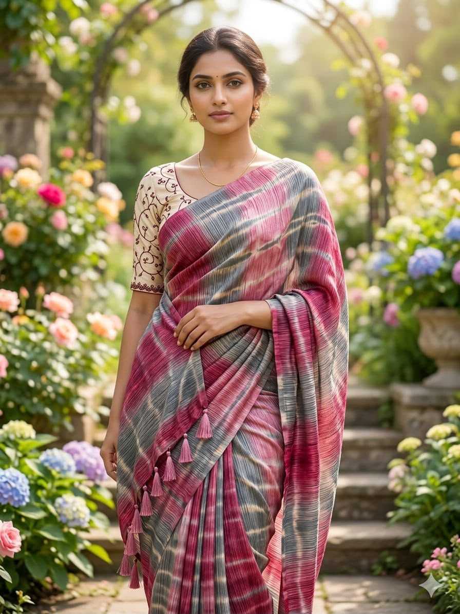Chiffon Printed Silk Saree
