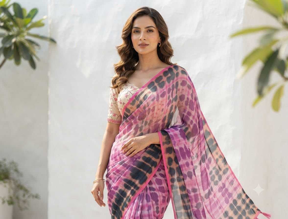 Chiffon Printed Silk Saree