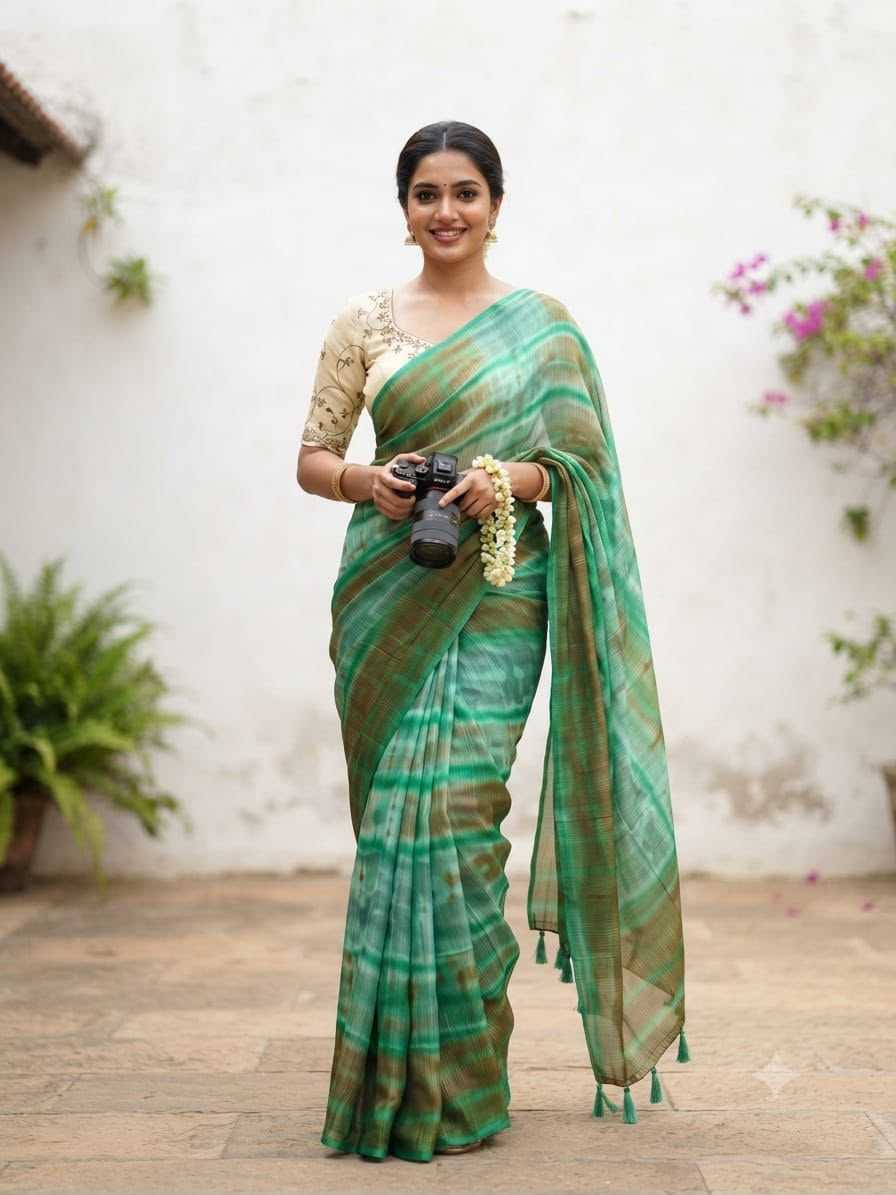 Chiffon Printed Silk Saree