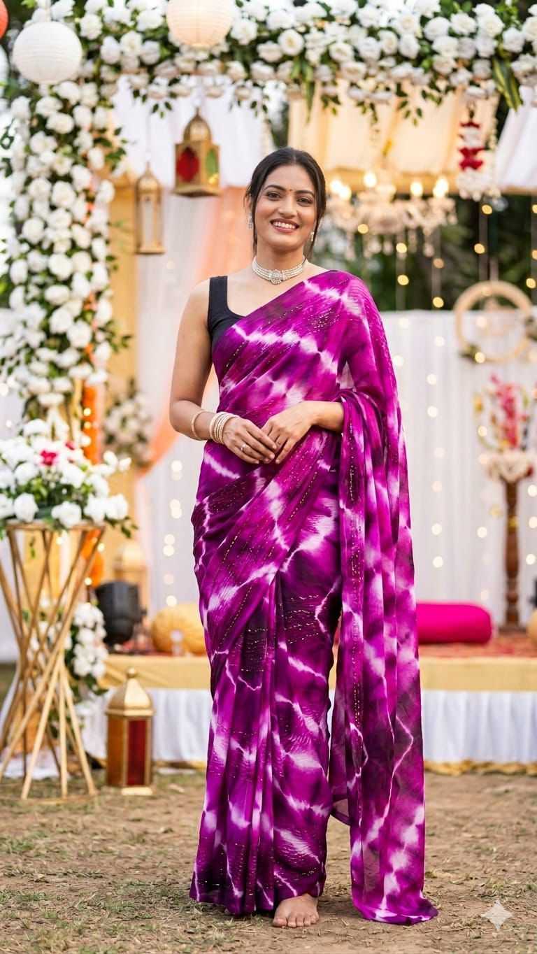 Nylon Designer Saree