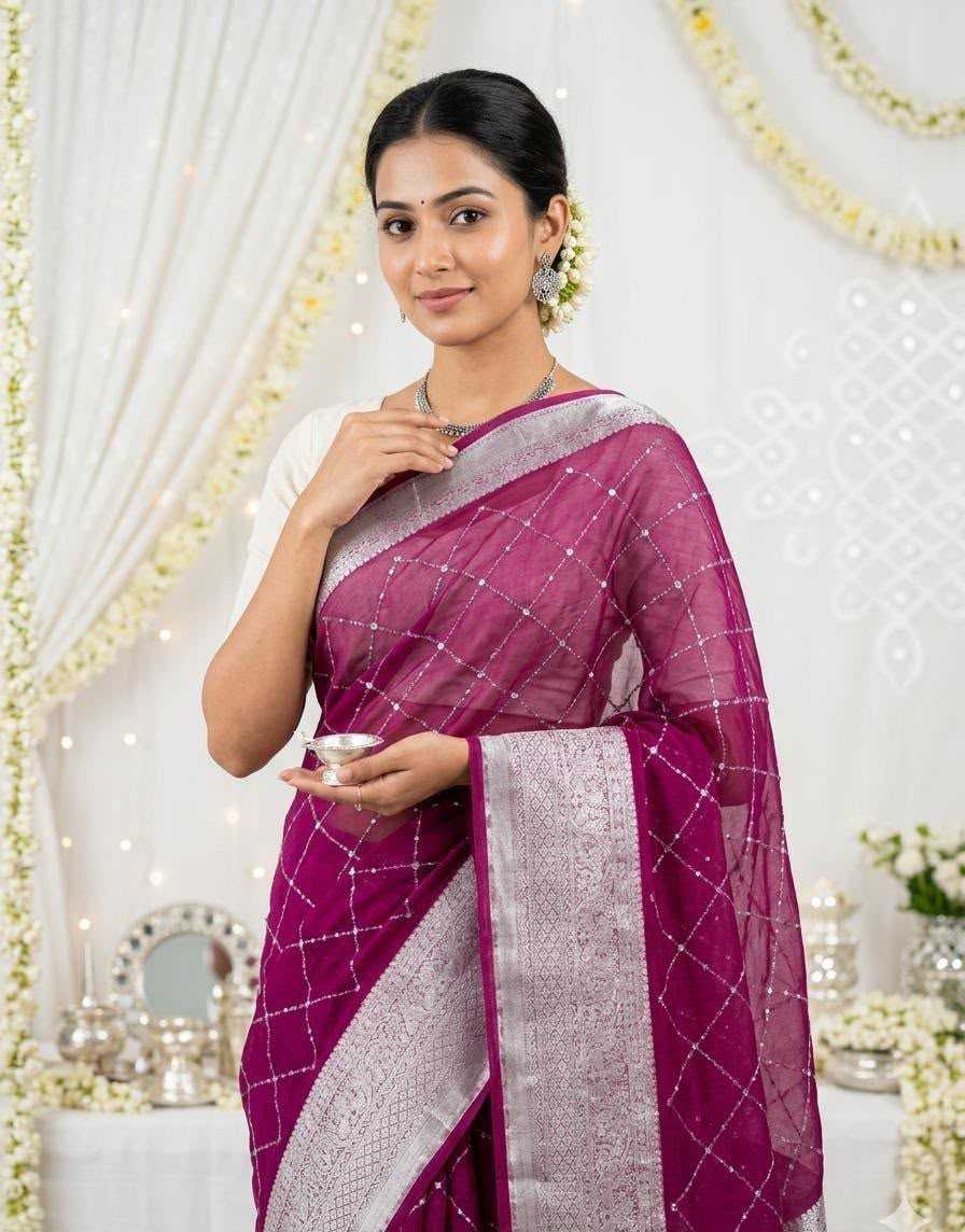 Avantika Jacquard Sequence Saree