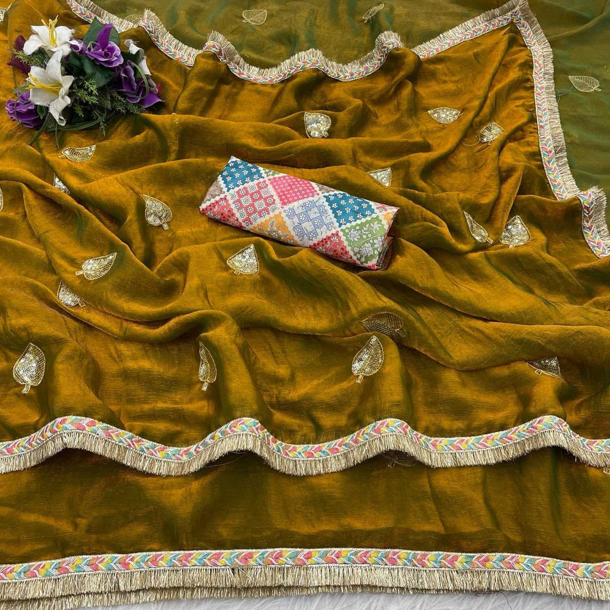 Crus Full Satin Sequence Saree