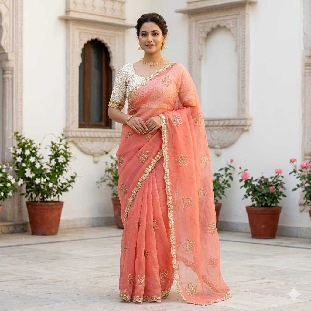 Satin Sequence Saree