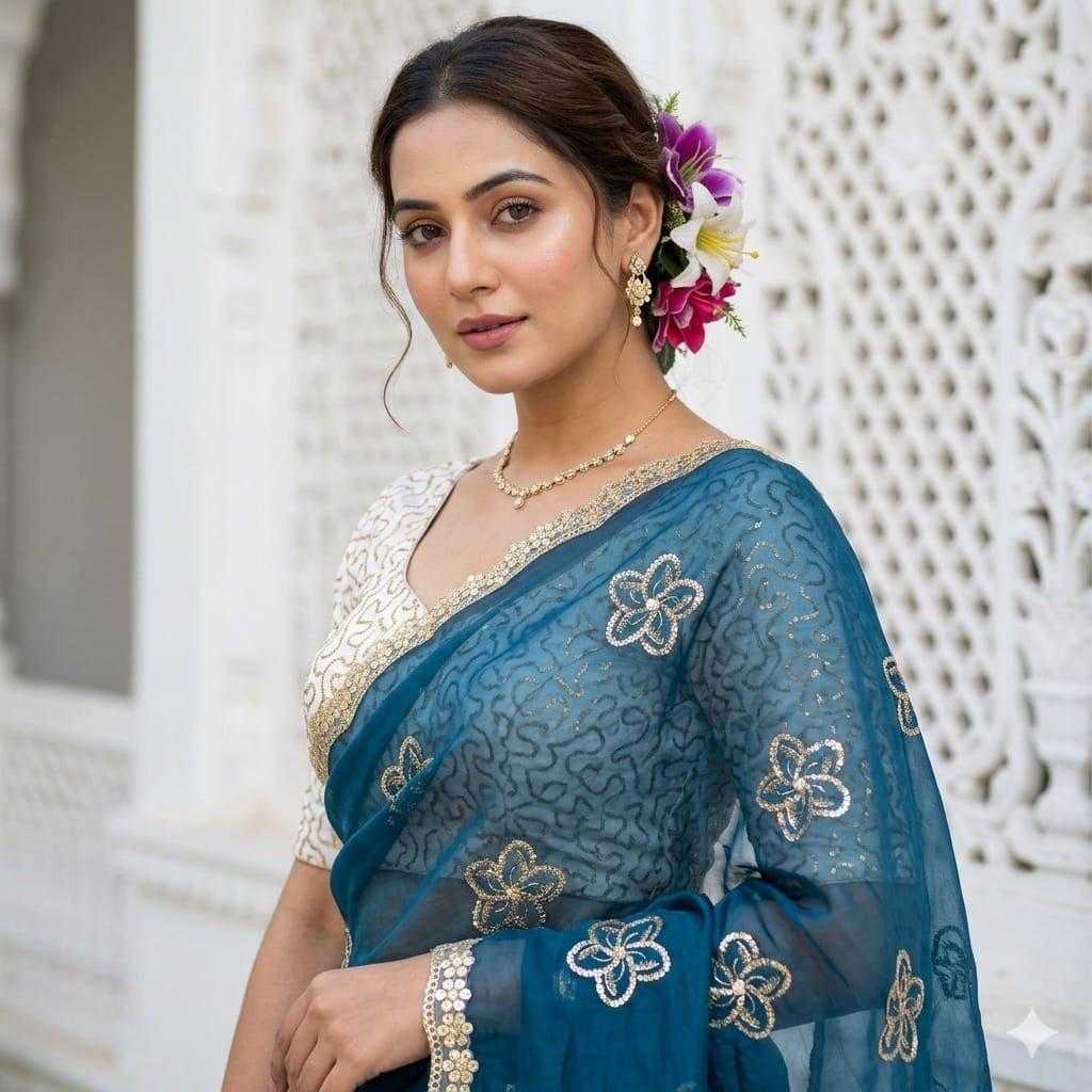 Satin Sequence Saree