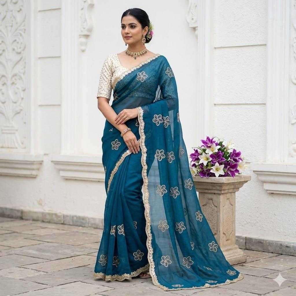 Satin Sequence Saree
