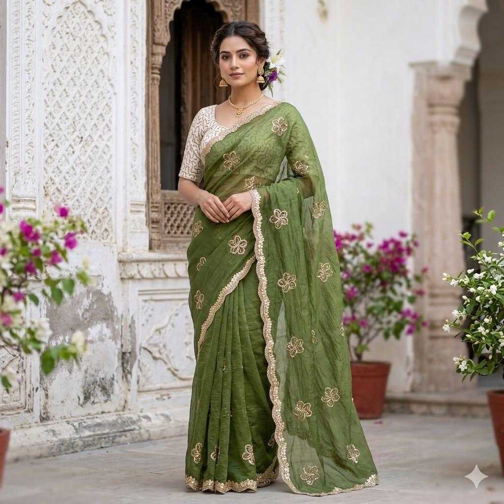 Satin Sequence Saree