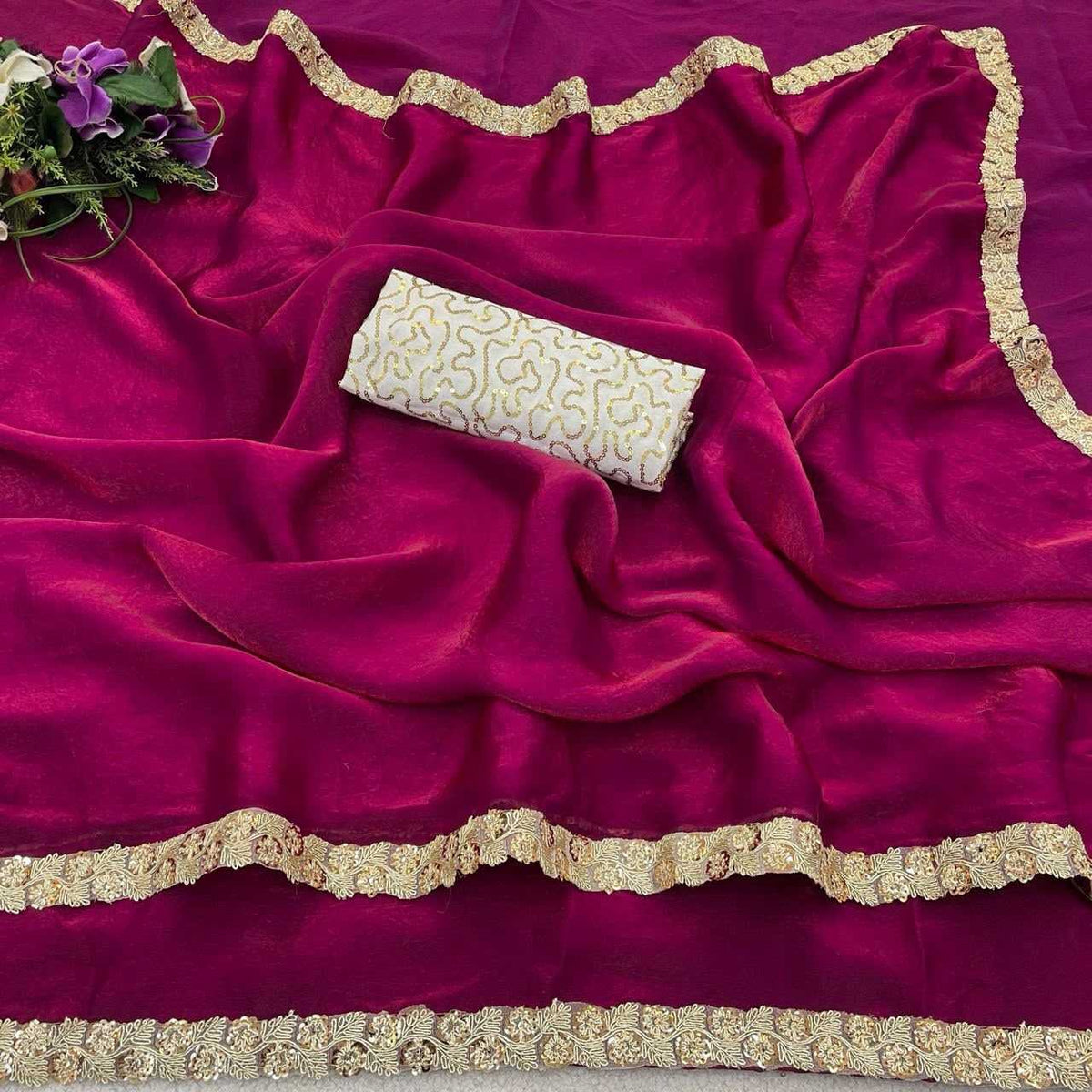 Space Silk Sequin Saree