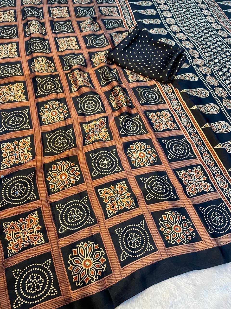 Gaji Japan Sartin Printed Saree