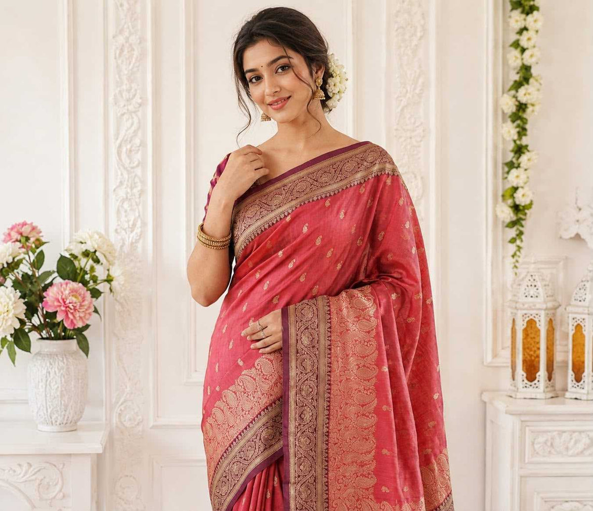 Janhvi Lichi Silk Soft Saree