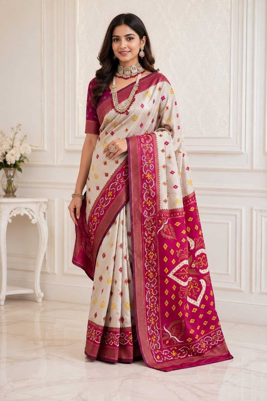 Krisha Lichi Silk Soft Saree
