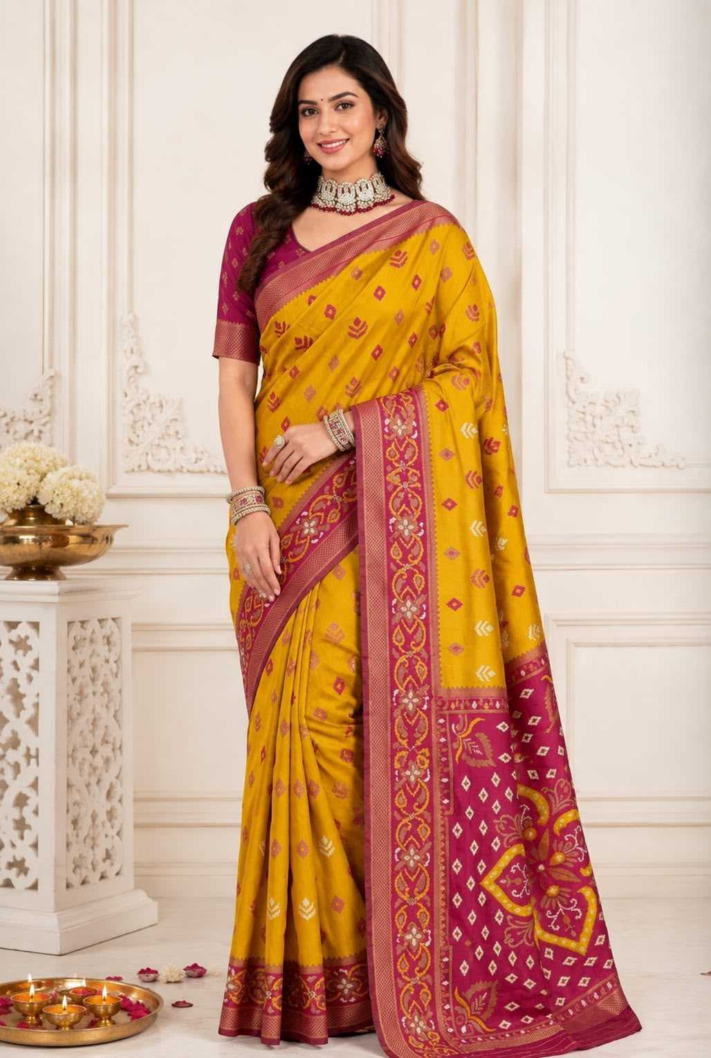 Krisha Lichi Silk Soft Saree