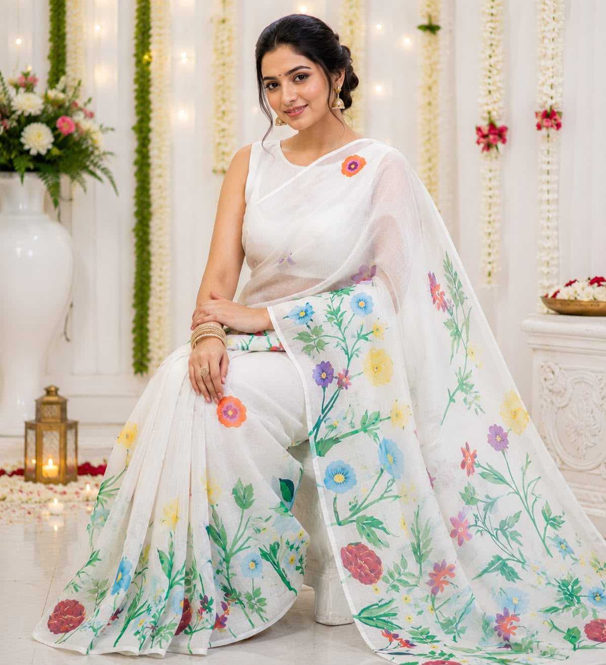 Linen Designer Saree