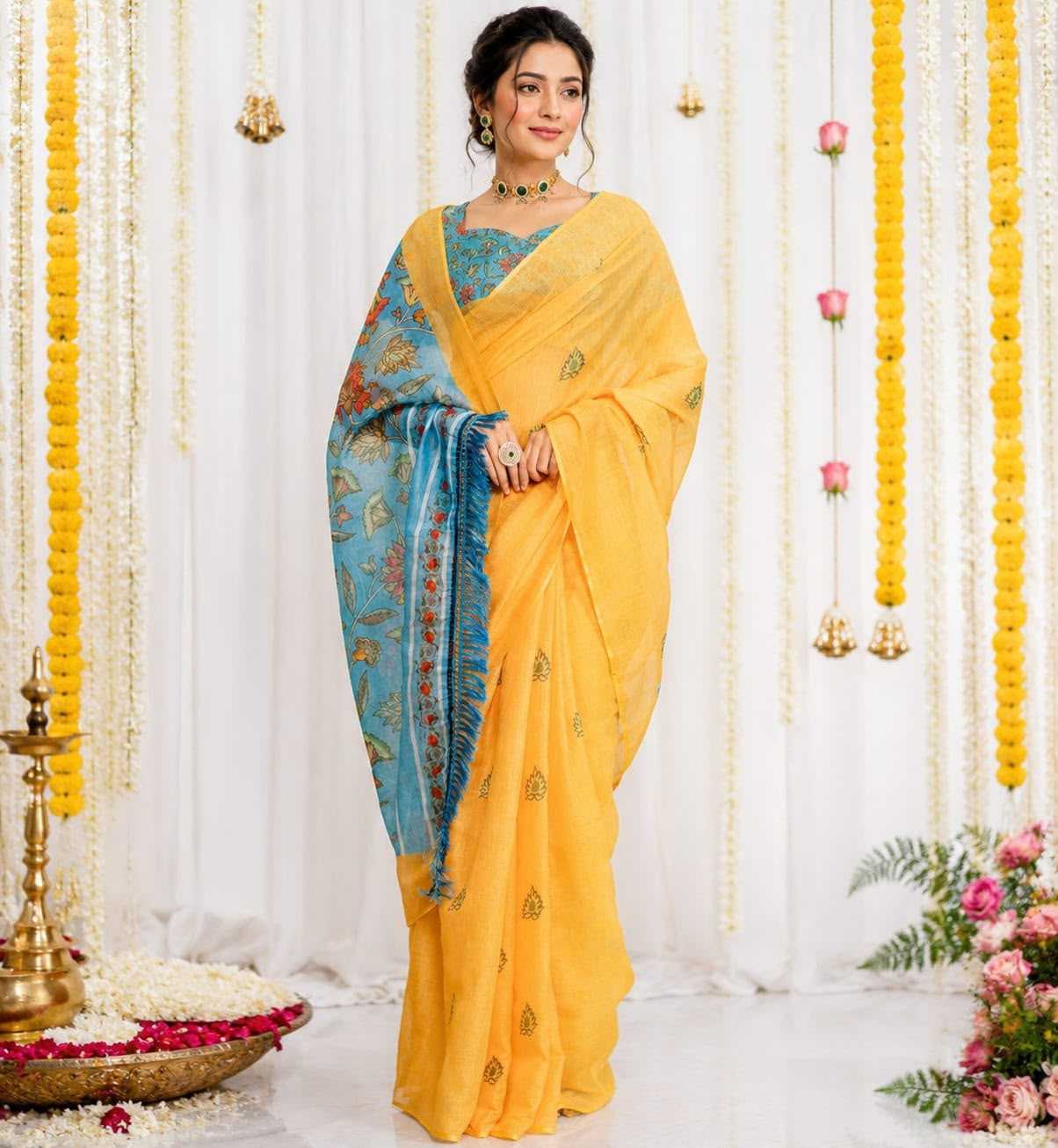Linen Designer Saree