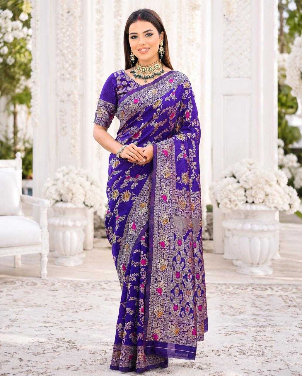 Mina Flower Lichi Silk Soft Saree