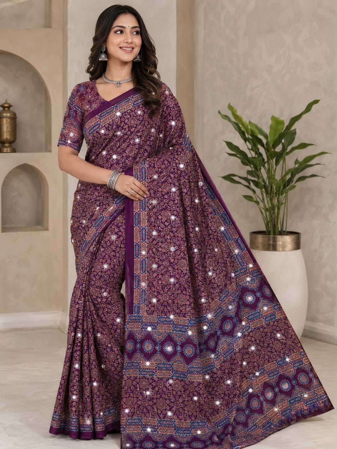 Japan Sartin Designer Saree