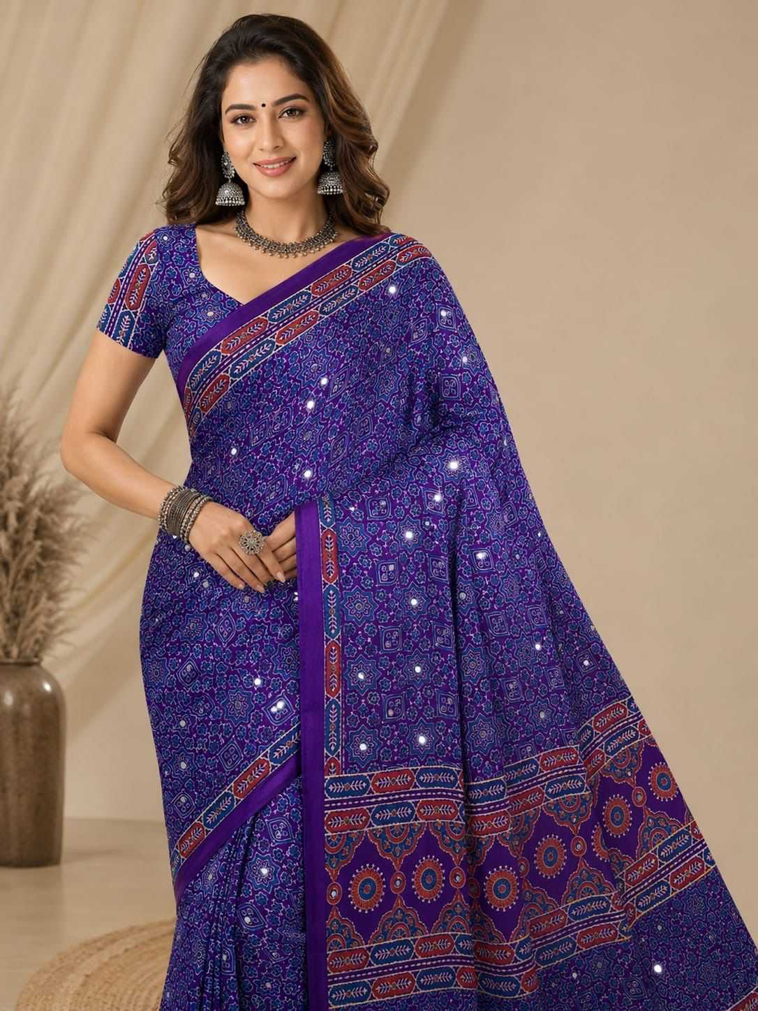 Japan Sartin Designer Saree