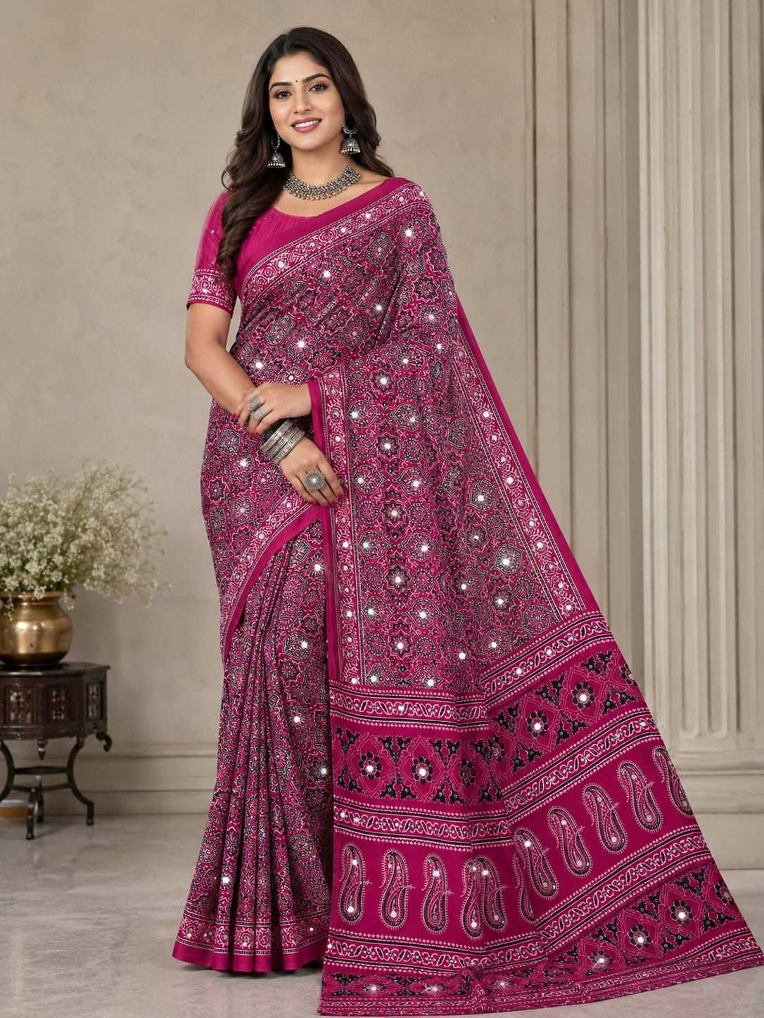 Japan Sartin Designer Saree