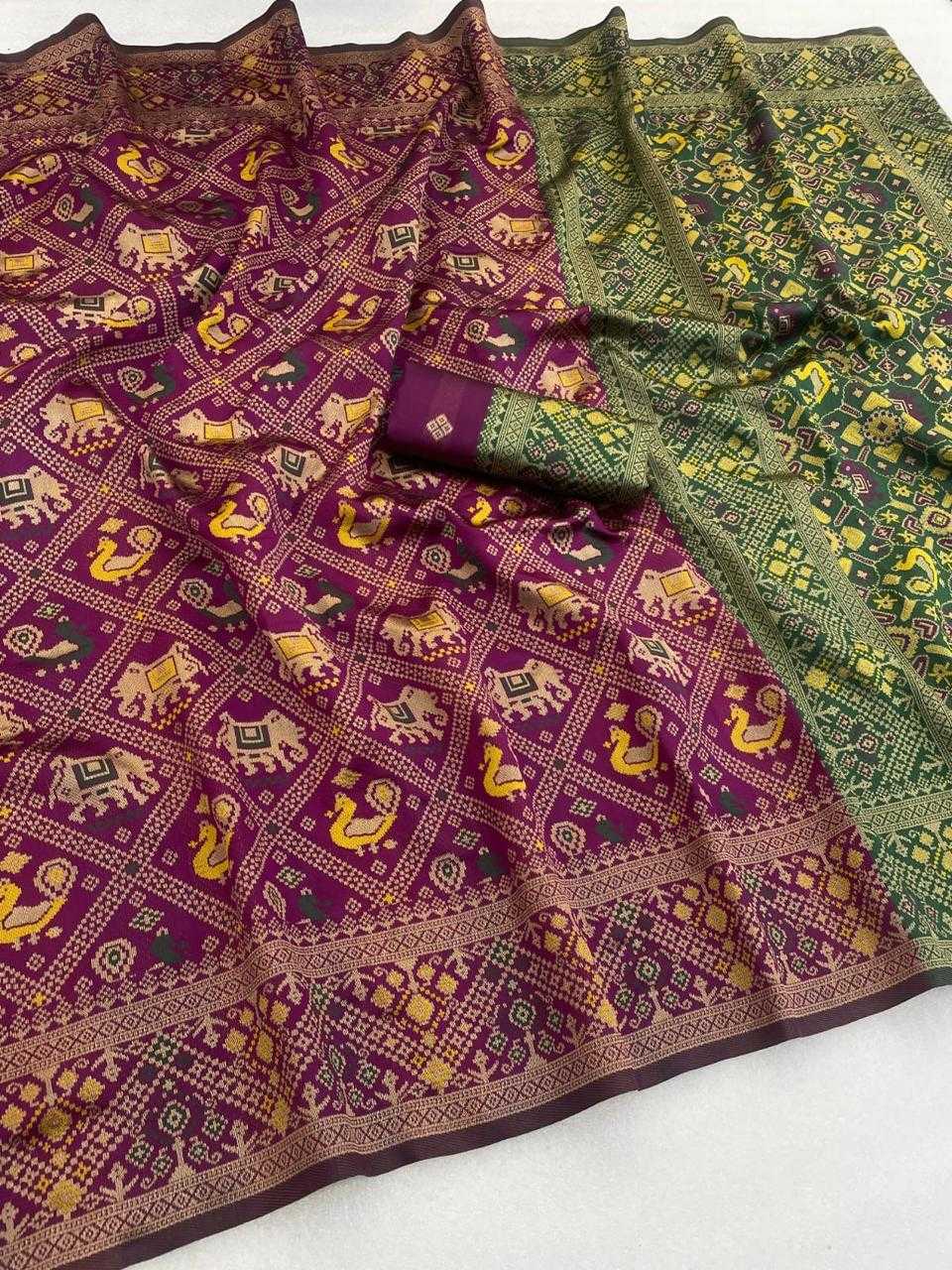 Patola More Banarasi Soft Silk Saree in Hit Pink
