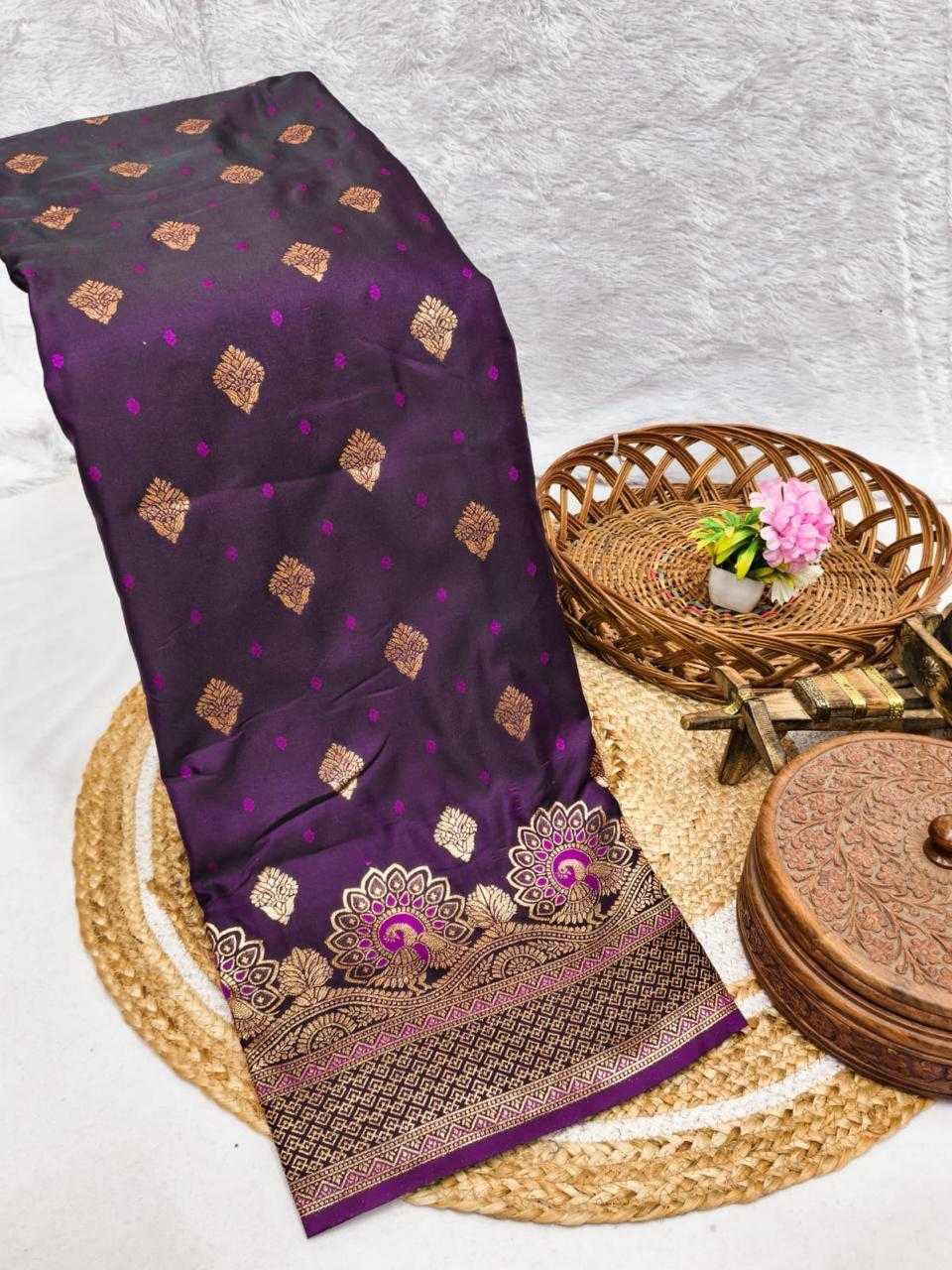 Satin Silk Soft Saree in Maroon