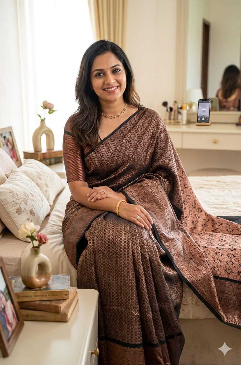 Lichi Silk Jacquard Saree